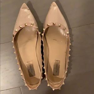 Valentino patent leather nude flats